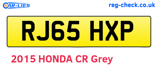 RJ65HXP are the vehicle registration plates.