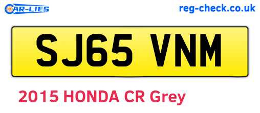 SJ65VNM are the vehicle registration plates.