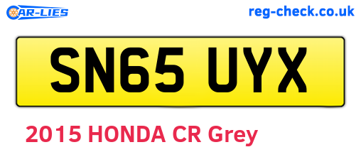 SN65UYX are the vehicle registration plates.