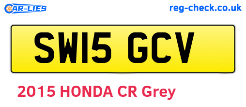 SW15GCV are the vehicle registration plates.
