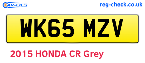 WK65MZV are the vehicle registration plates.