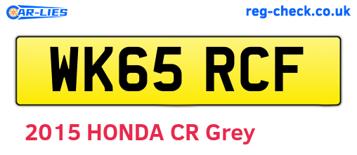 WK65RCF are the vehicle registration plates.