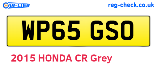 WP65GSO are the vehicle registration plates.