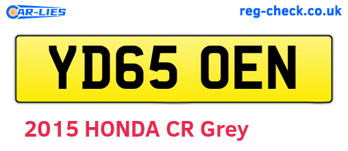 YD65OEN are the vehicle registration plates.