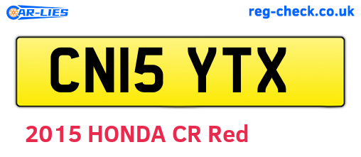 CN15YTX are the vehicle registration plates.