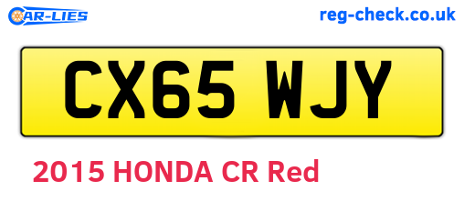 CX65WJY are the vehicle registration plates.