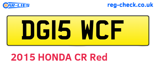 DG15WCF are the vehicle registration plates.