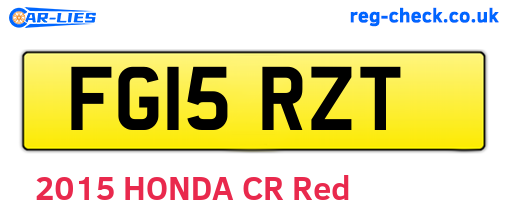 FG15RZT are the vehicle registration plates.