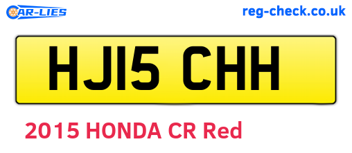 HJ15CHH are the vehicle registration plates.
