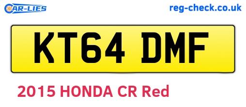 KT64DMF are the vehicle registration plates.