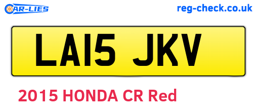 LA15JKV are the vehicle registration plates.