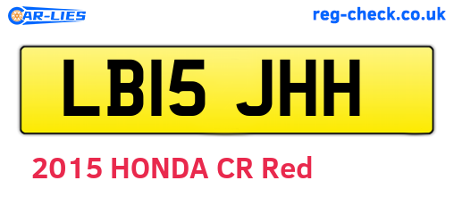LB15JHH are the vehicle registration plates.