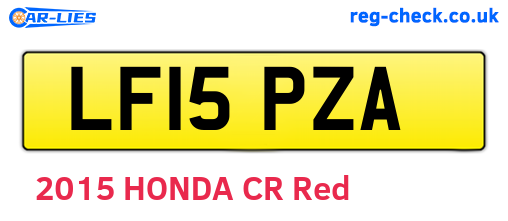 LF15PZA are the vehicle registration plates.