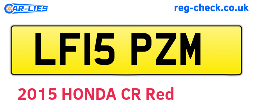 LF15PZM are the vehicle registration plates.