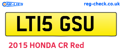 LT15GSU are the vehicle registration plates.
