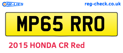 MP65RRO are the vehicle registration plates.