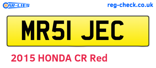 MR51JEC are the vehicle registration plates.