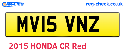 MV15VNZ are the vehicle registration plates.