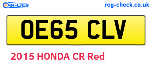 OE65CLV are the vehicle registration plates.
