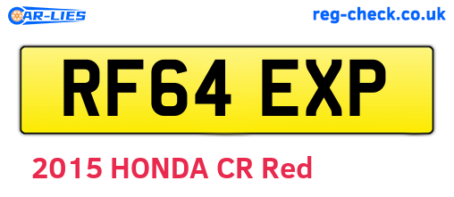 RF64EXP are the vehicle registration plates.