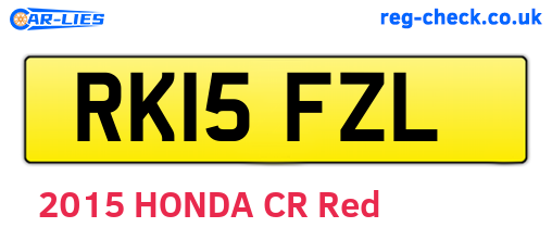 RK15FZL are the vehicle registration plates.