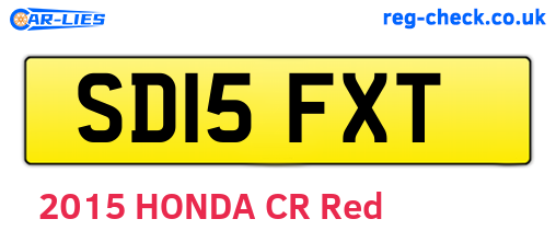 SD15FXT are the vehicle registration plates.