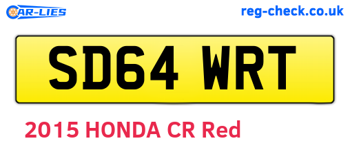 SD64WRT are the vehicle registration plates.