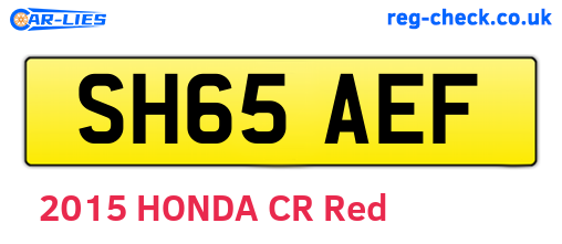 SH65AEF are the vehicle registration plates.