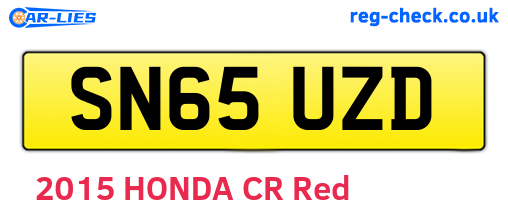SN65UZD are the vehicle registration plates.