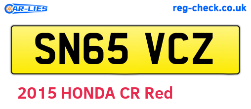 SN65VCZ are the vehicle registration plates.