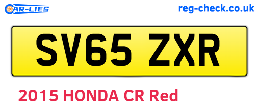 SV65ZXR are the vehicle registration plates.
