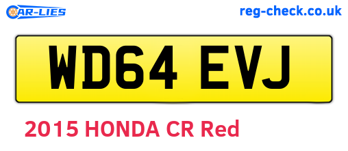 WD64EVJ are the vehicle registration plates.