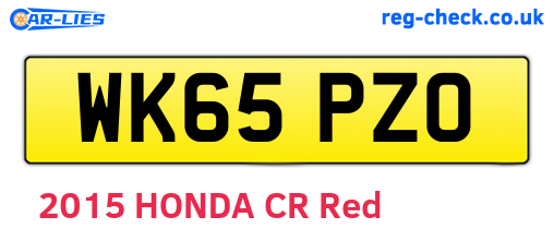 WK65PZO are the vehicle registration plates.