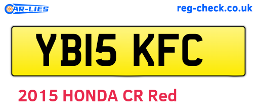 YB15KFC are the vehicle registration plates.