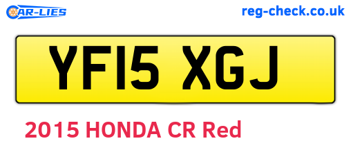 YF15XGJ are the vehicle registration plates.