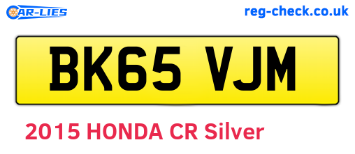 BK65VJM are the vehicle registration plates.