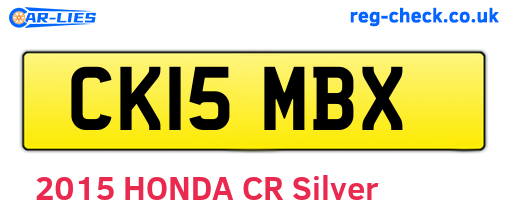 CK15MBX are the vehicle registration plates.