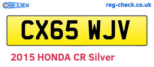 CX65WJV are the vehicle registration plates.