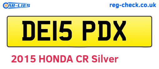 DE15PDX are the vehicle registration plates.