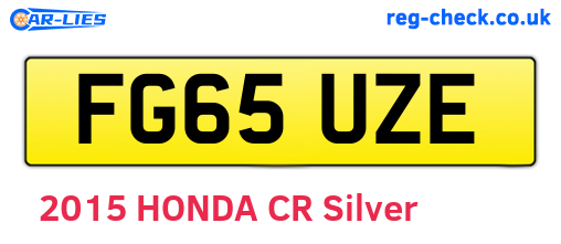 FG65UZE are the vehicle registration plates.