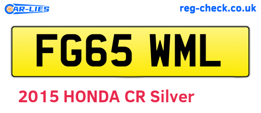 FG65WML are the vehicle registration plates.