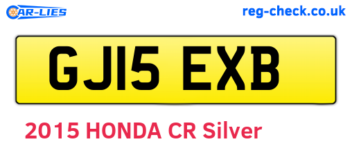 GJ15EXB are the vehicle registration plates.