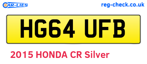 HG64UFB are the vehicle registration plates.