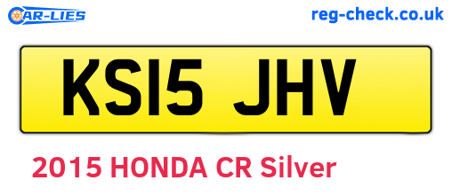 KS15JHV are the vehicle registration plates.