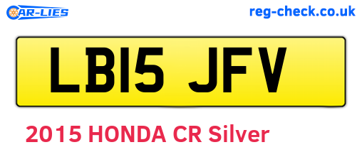 LB15JFV are the vehicle registration plates.