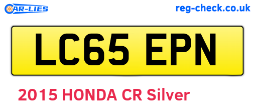 LC65EPN are the vehicle registration plates.