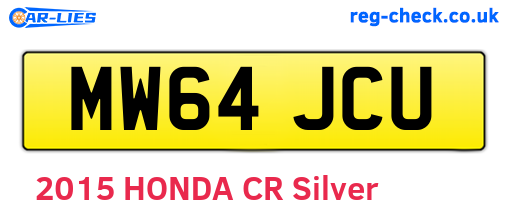 MW64JCU are the vehicle registration plates.