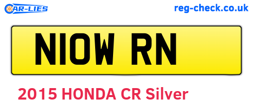 N10WRN are the vehicle registration plates.