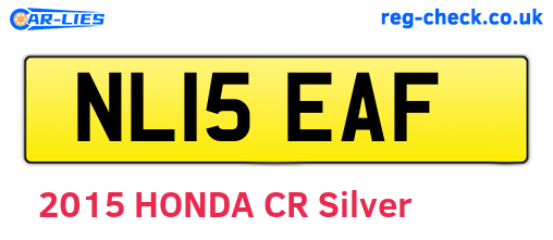 NL15EAF are the vehicle registration plates.