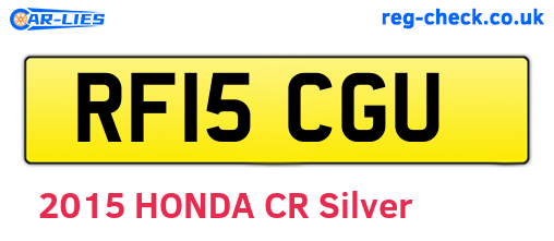 RF15CGU are the vehicle registration plates.